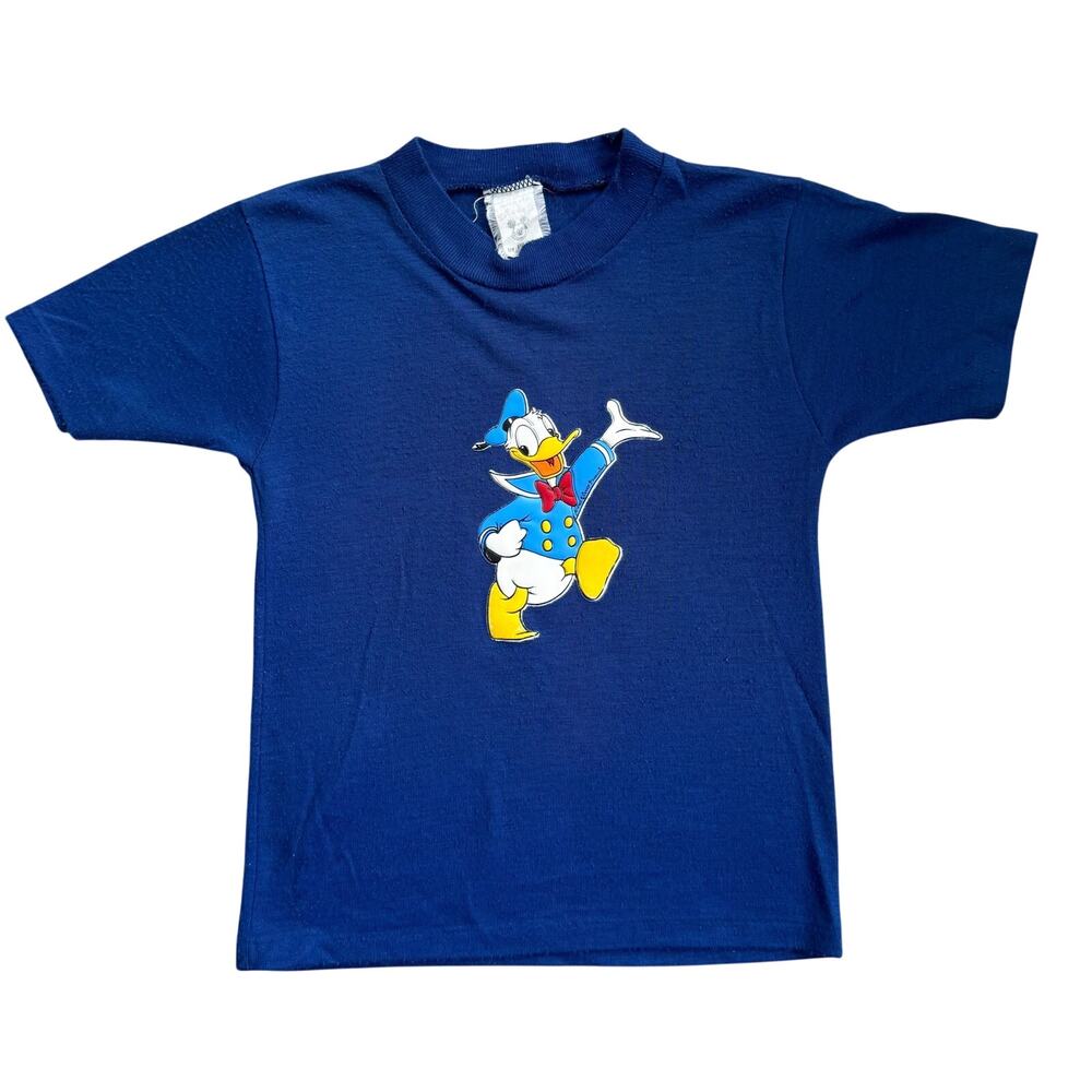 Vtg 1980s Disney Mickey Mouse Donald Duck Tshirt Youth Size 8 Made in USA